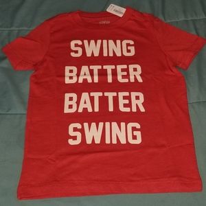 Gymboree XS(4) Kid Boy Swing Batter Batter Swing T